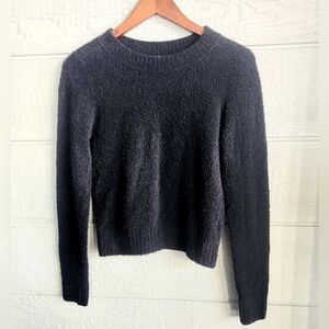 Vince. Nabi Knit Long Sleeve Sweater Black Crewneck Womens XS Stretch Textured